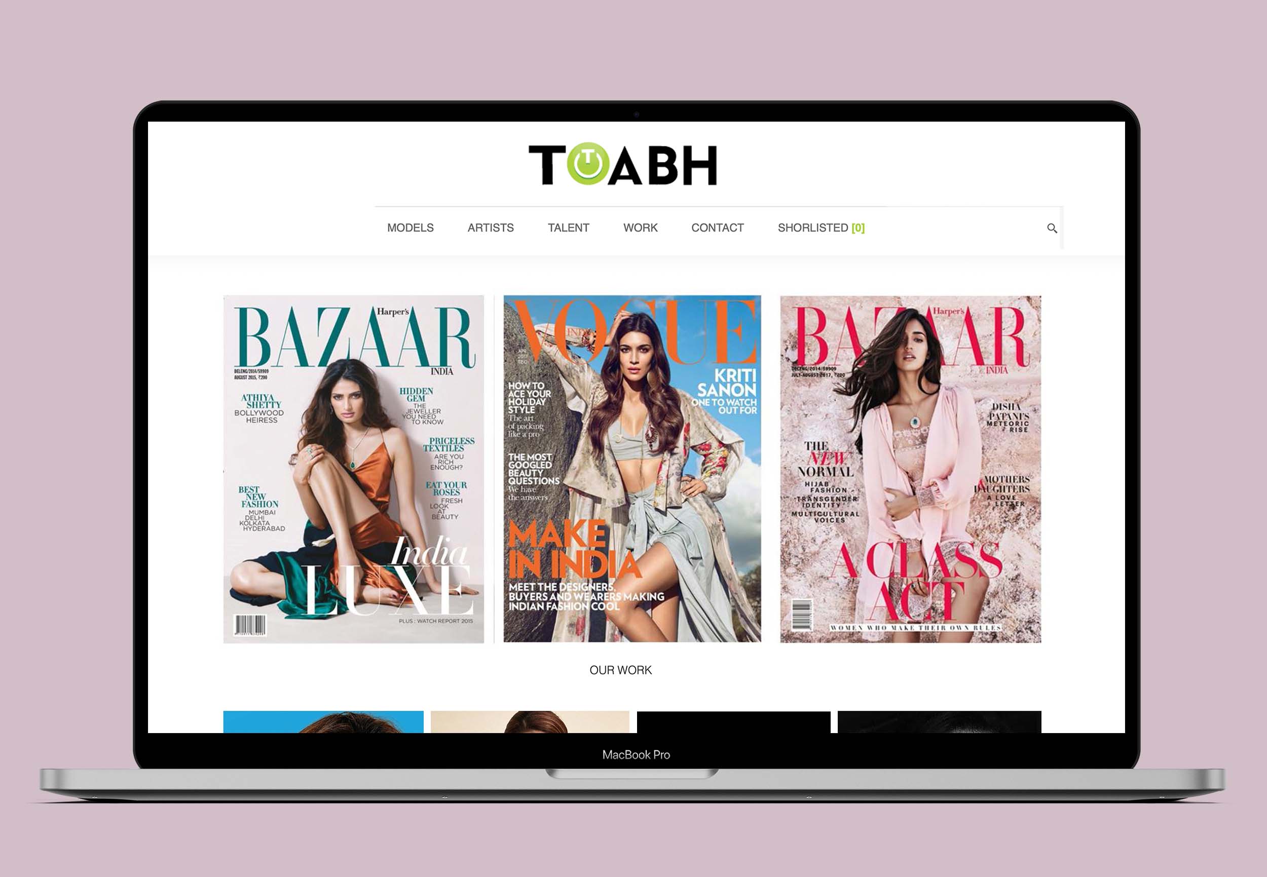 Toabh Talent Management Agency, Mumbai – Website design & development by 10 Dumbs Inc.
